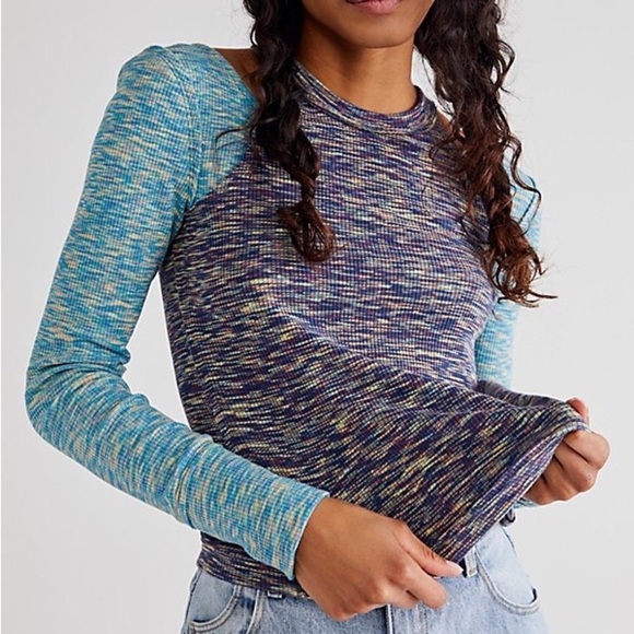 NWT Free People | Cold Shoulder Knit Top – Size Large – We The Free - Picture 1 of 6